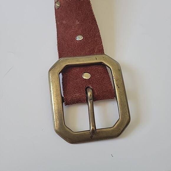 B Low the Belt Studded Rust Suede Hip Belt 34 Adjustable Boho Cowgirl Western - Picture 4 of 16